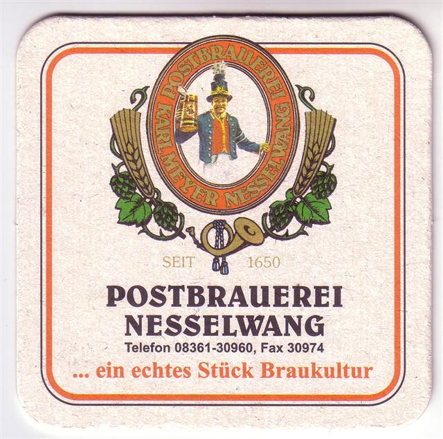 nesselwang oal-by post ein echtes 1-2a (quad180-stck rote schrift) 